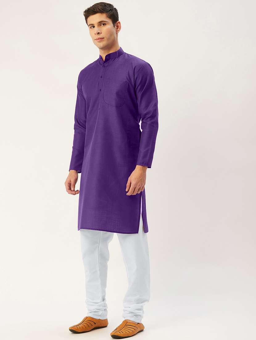 purple cotton kurta pyjama ethnic wear - 19148327 -  Standard Image - 1