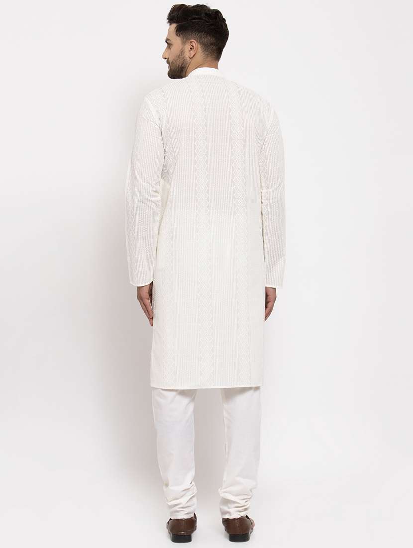 cream cotton kurta pyjama ethnic wear - 19148452 -  Standard Image - 1