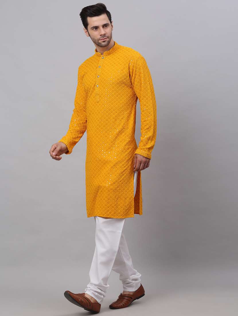 mustard cotton kurta pyjama ethnic wear - 19148625 -  Standard Image - 1