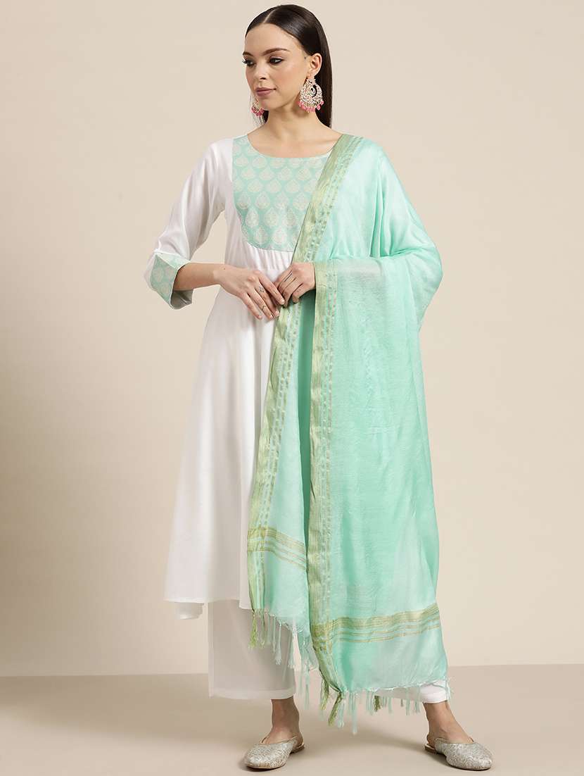 offwhite rayon kurta salwar  set