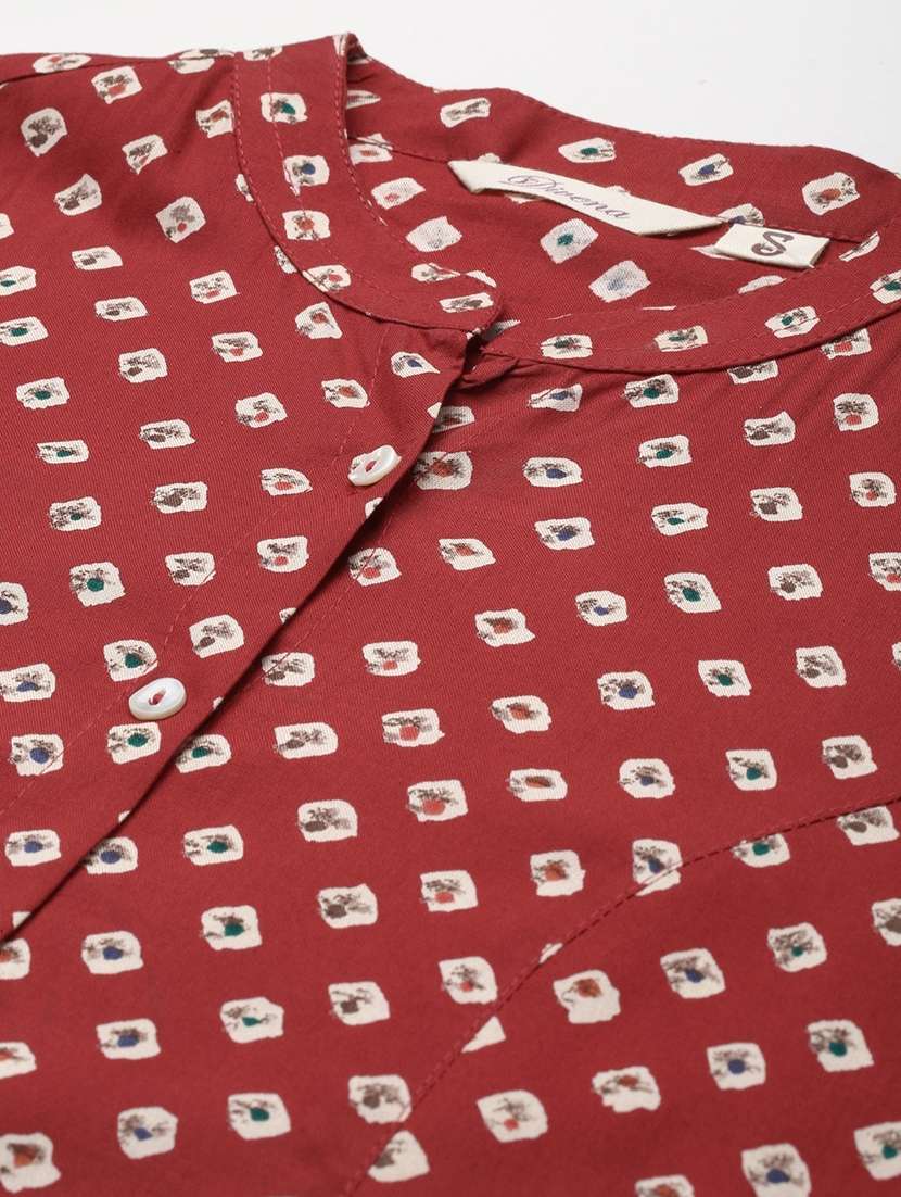 mandarin neck printed tunic  - 19154677 -  Standard Image - 4