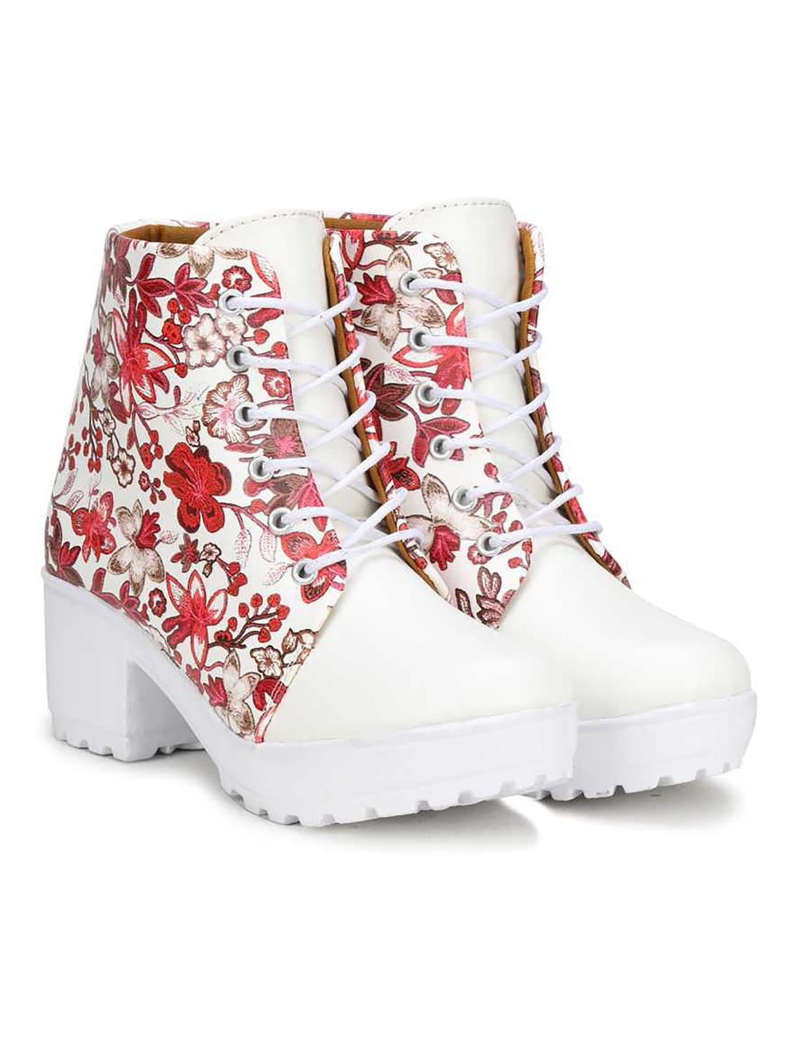white printed ankle boot - 19154966 - Standard Image - 1