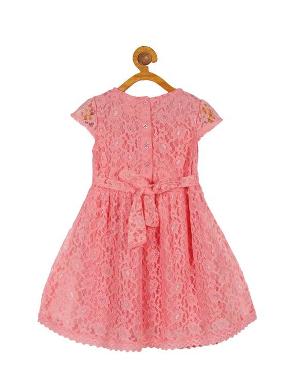 girls round neck cap sleeve frock - 19157986 - Standard Image - 1