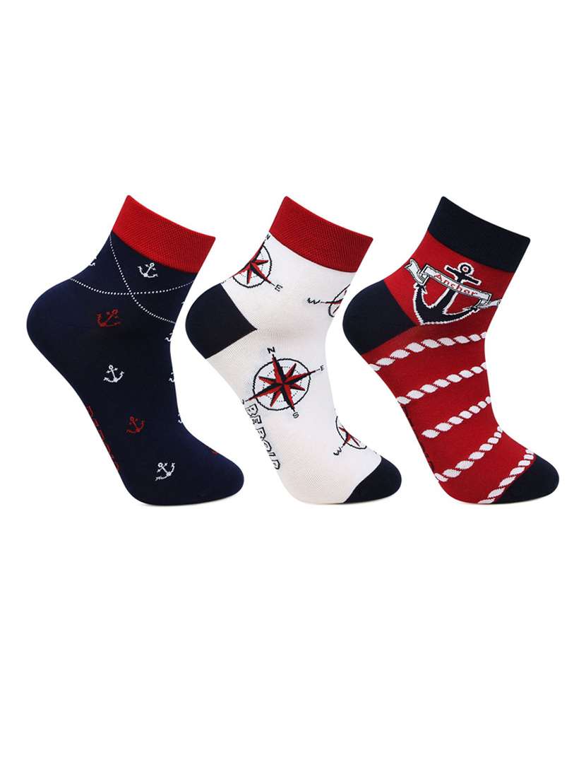 pack of 3 multi colored ankle length sock