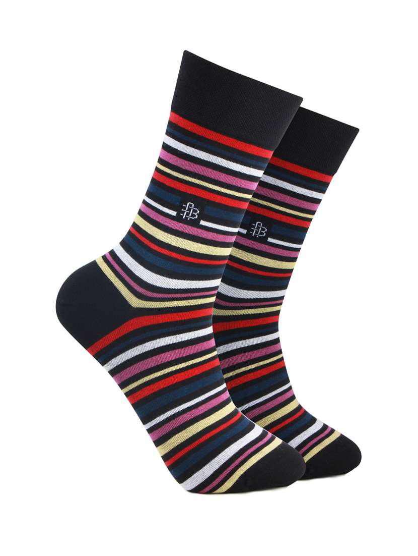 multi colored striped socks