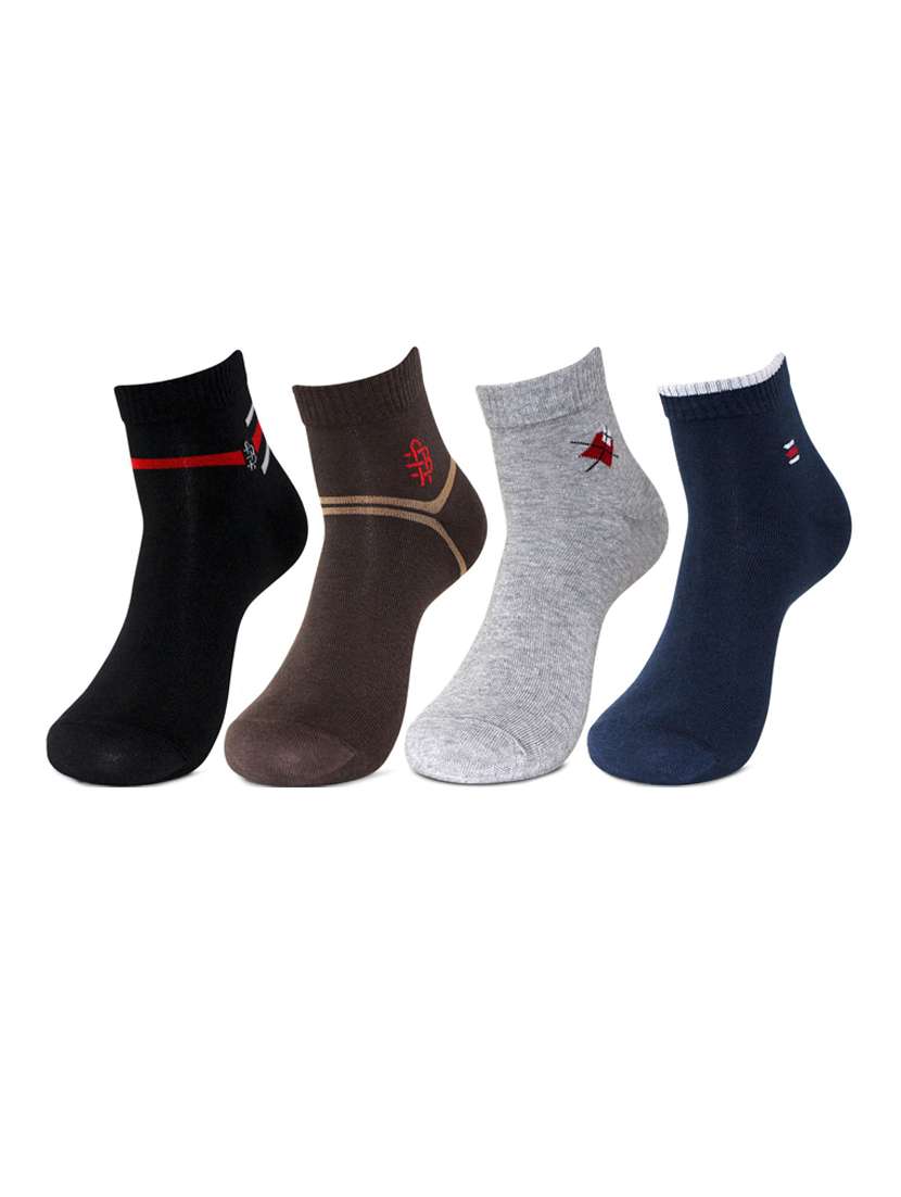 pack of 4 multi colored ankle length sock