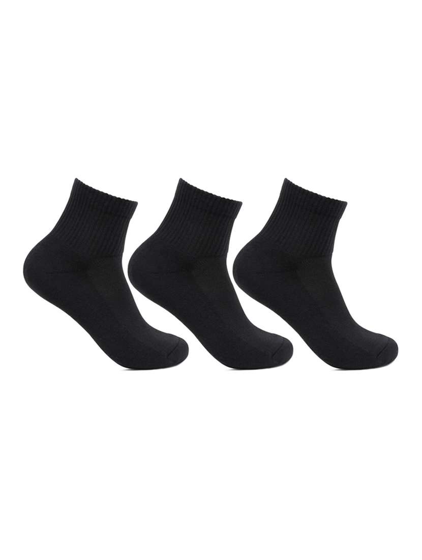 pack of 3 black solid socks