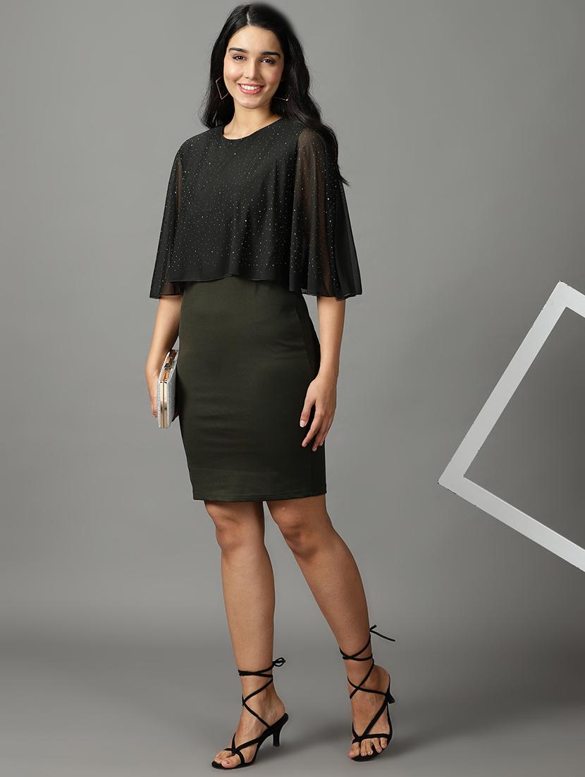 women's bodycon micro print dress - 19159683 - Standard Image - 4