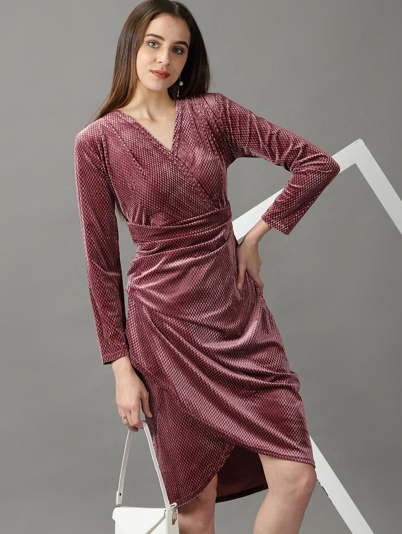 women's wrap color block dress - 19159711 -  Standard Image - 1