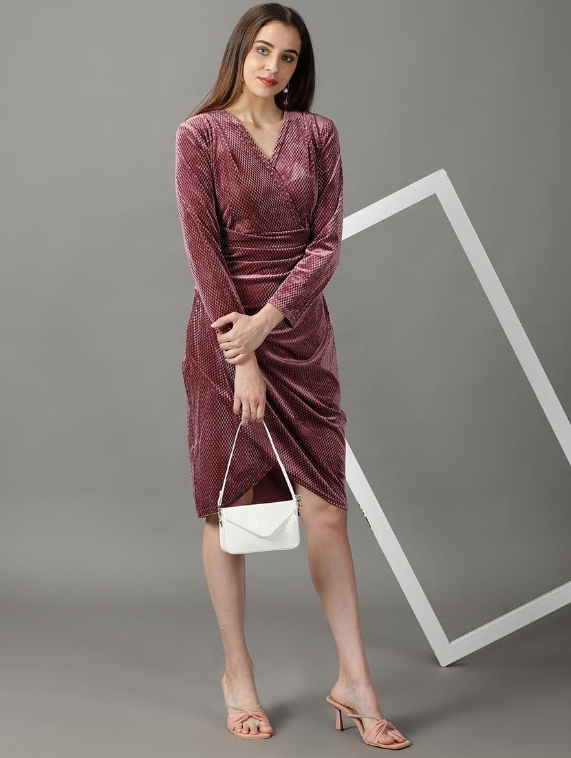 women's wrap color block dress - 19159711 - Standard Image - 4