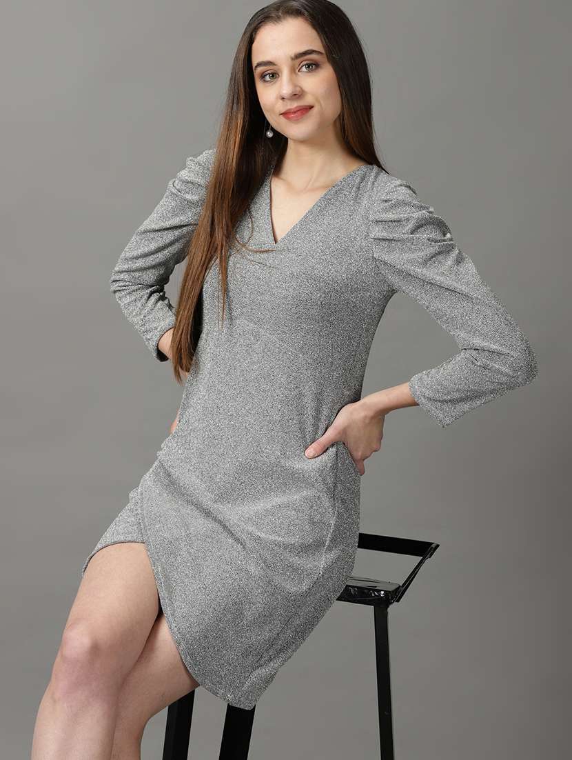 women's asymmetric self design dress - 19159716 -  Standard Image - 1