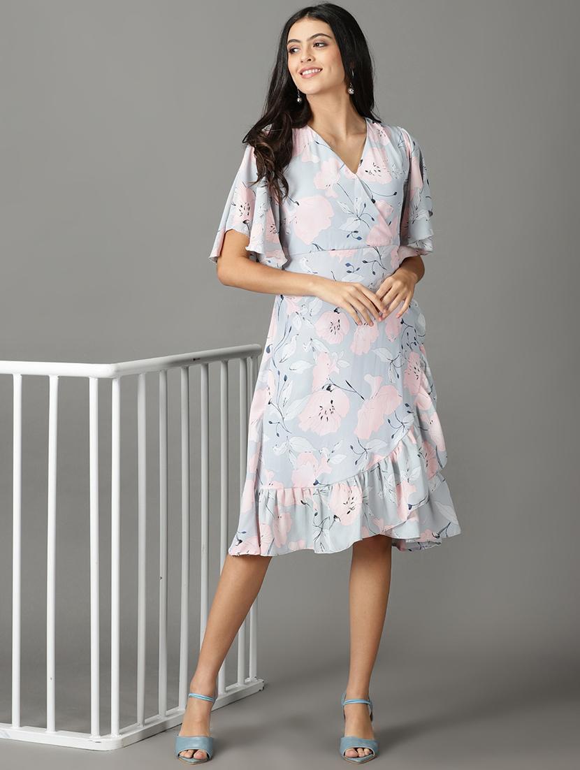 women's wrap floral dress - 19159765 - Standard Image - 4