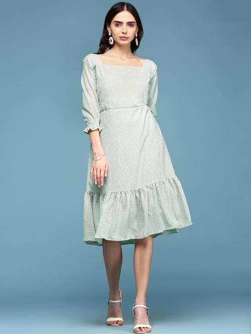 women's tiered dress printed dress - 19159776 -  Standard Image - 0