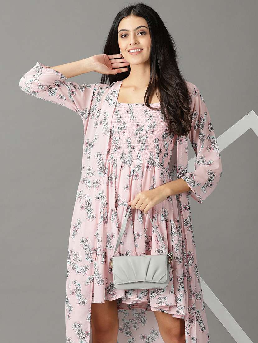 women's fit & flare floral dress - 19159789 - Standard Image - 1
