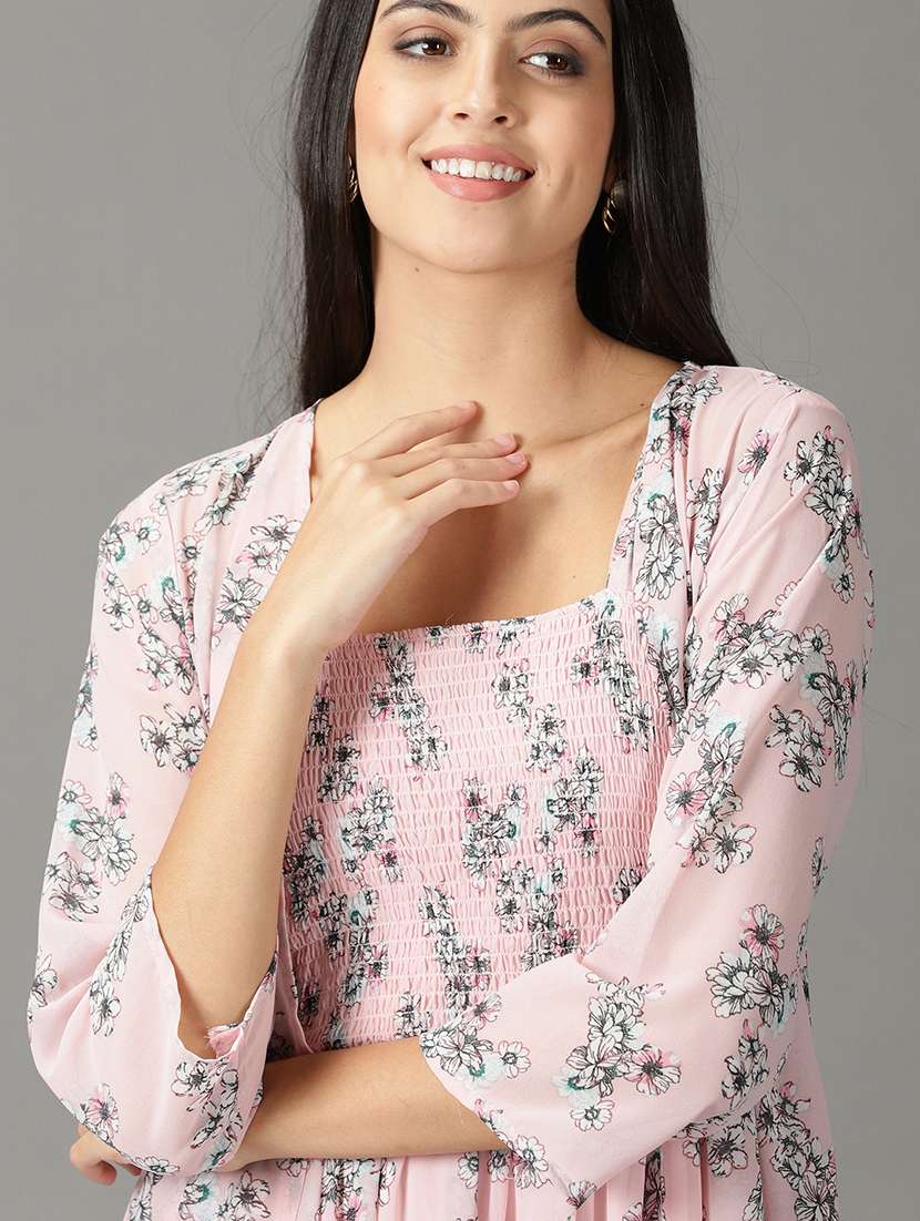 women's fit & flare floral dress - 19159789 - Standard Image - 6