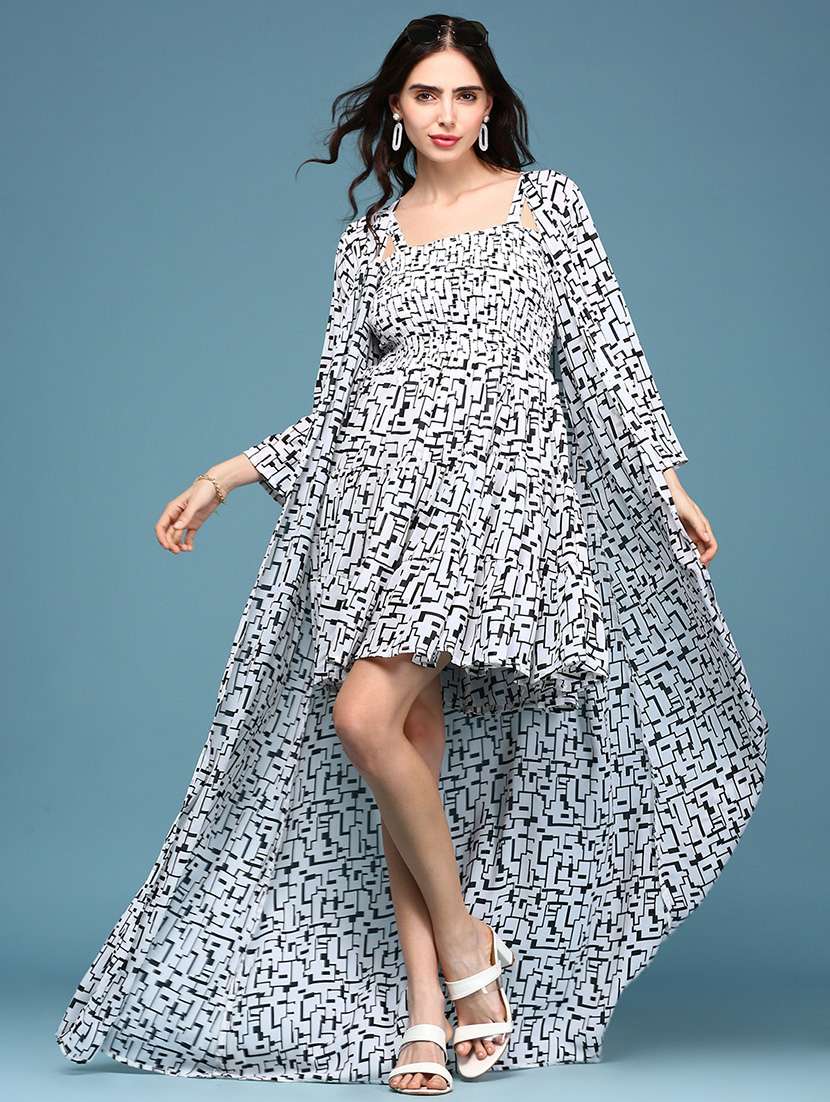 women's fit & flare printed dress - 19159796 -  Standard Image - 1