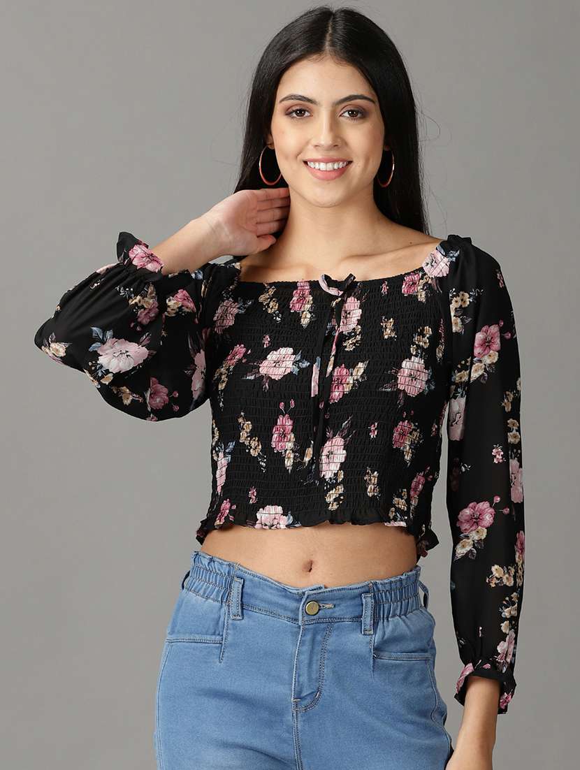 women's crop off shoulder top