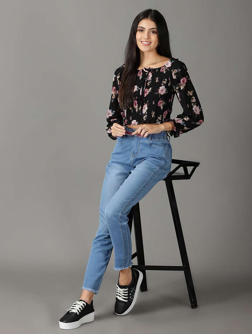 women's crop off shoulder top - 19159854 - Standard Image - 4