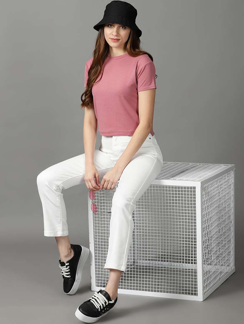 women's plain crew neck t-shirt - 19159862 -  Standard Image - 4