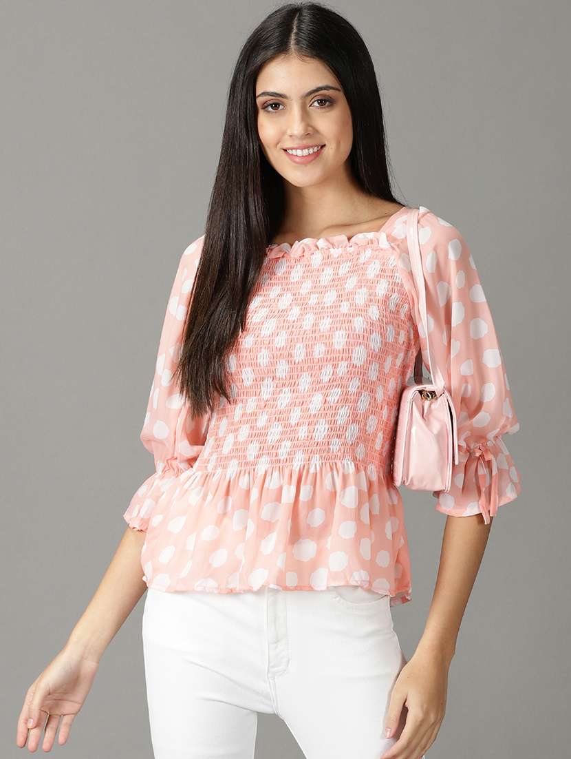 women's peplum square neck top - 19159874 -  Standard Image - 1