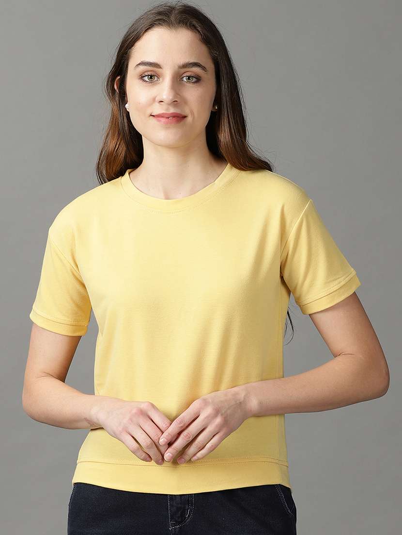 women's plain round neck t-shirt