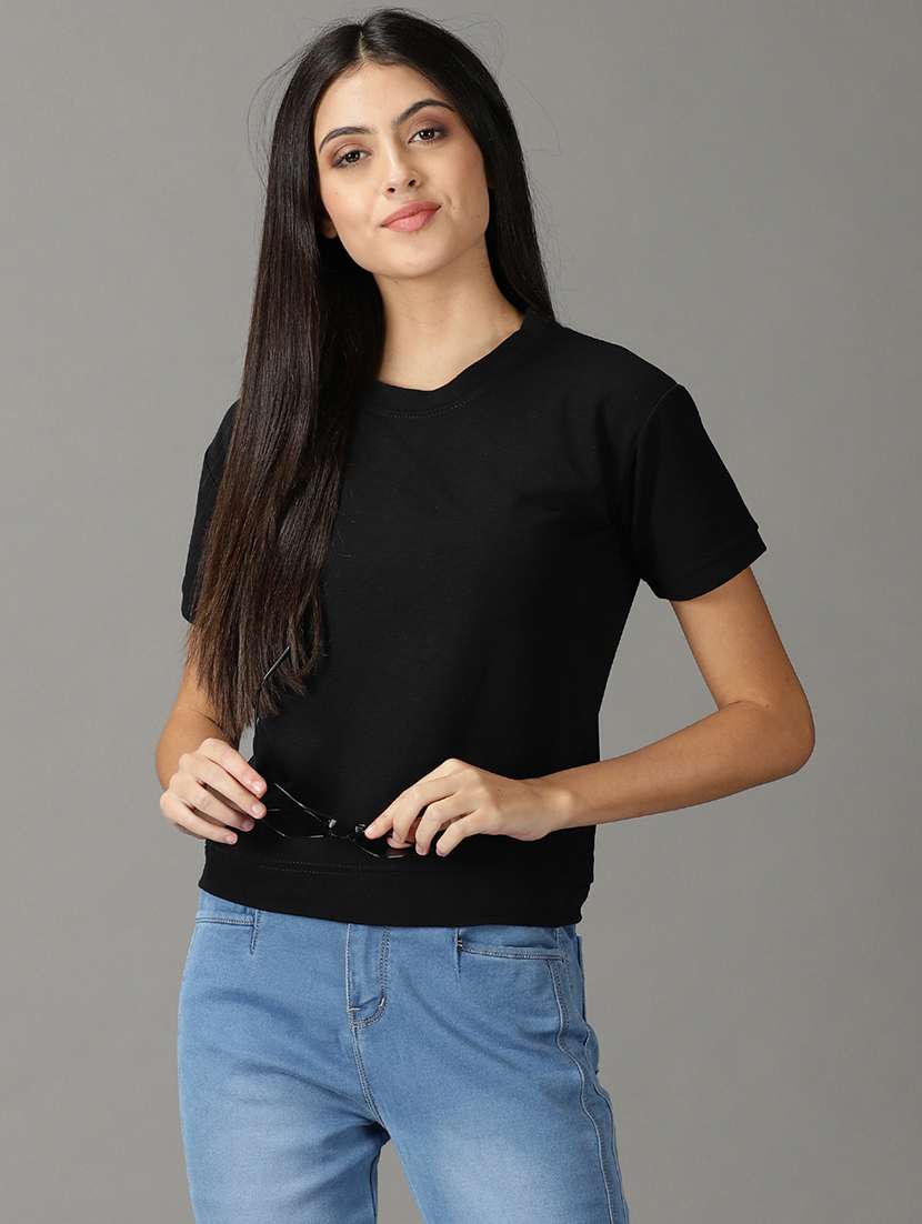 women's plain crew neck t-shirt - 19159882 -  Standard Image - 1