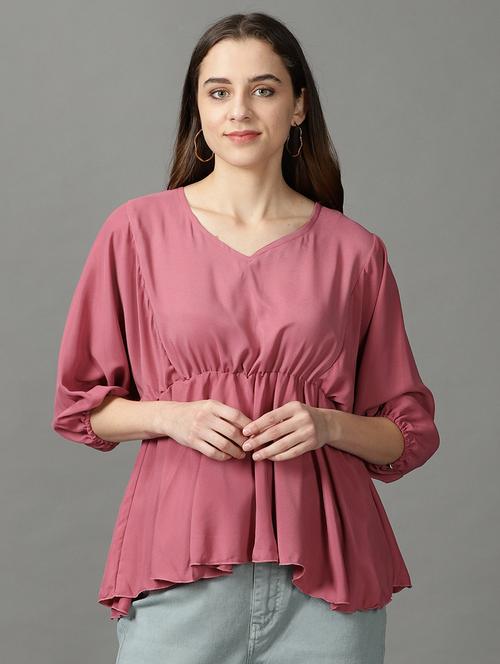 women's peplum v neck top - 19159884 -  Standard Image - 0