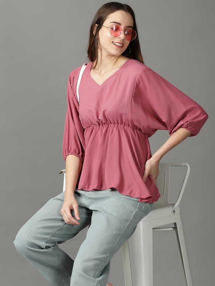 women's peplum v neck top - 19159884 -  Standard Image - 1