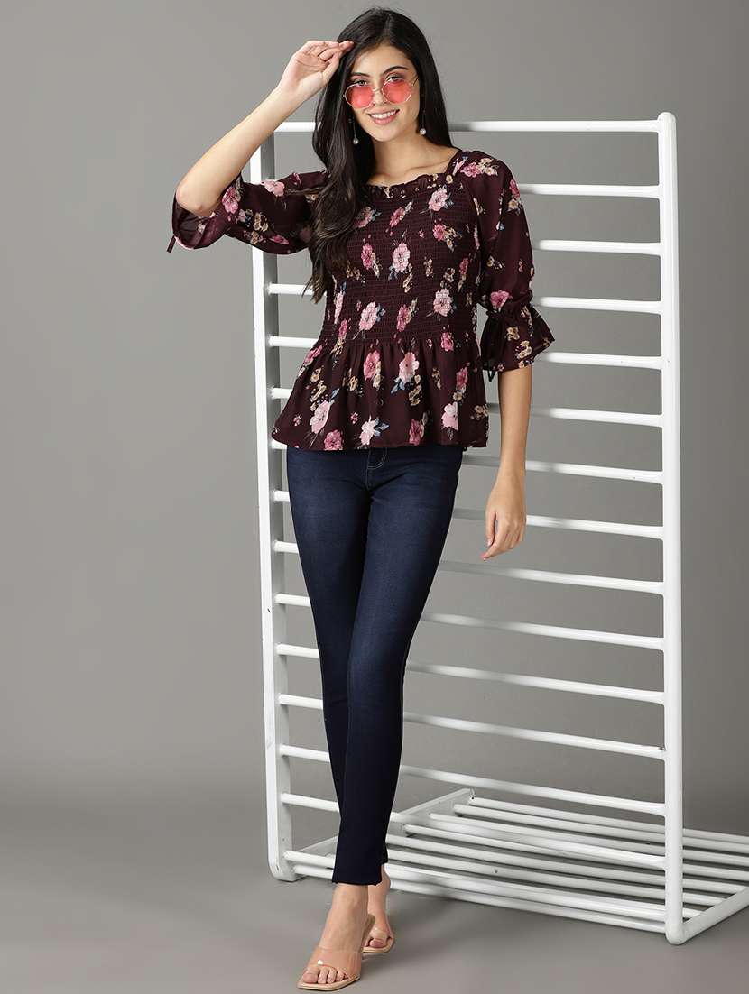 women's peplum square neck top - 19159896 -  Standard Image - 4