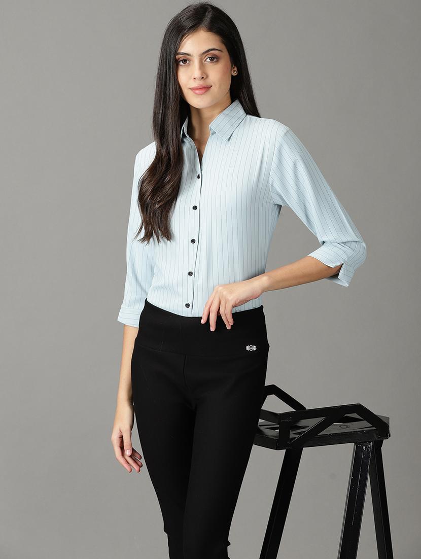 curved hem striped regular shirt - 19159903 -  Standard Image - 1