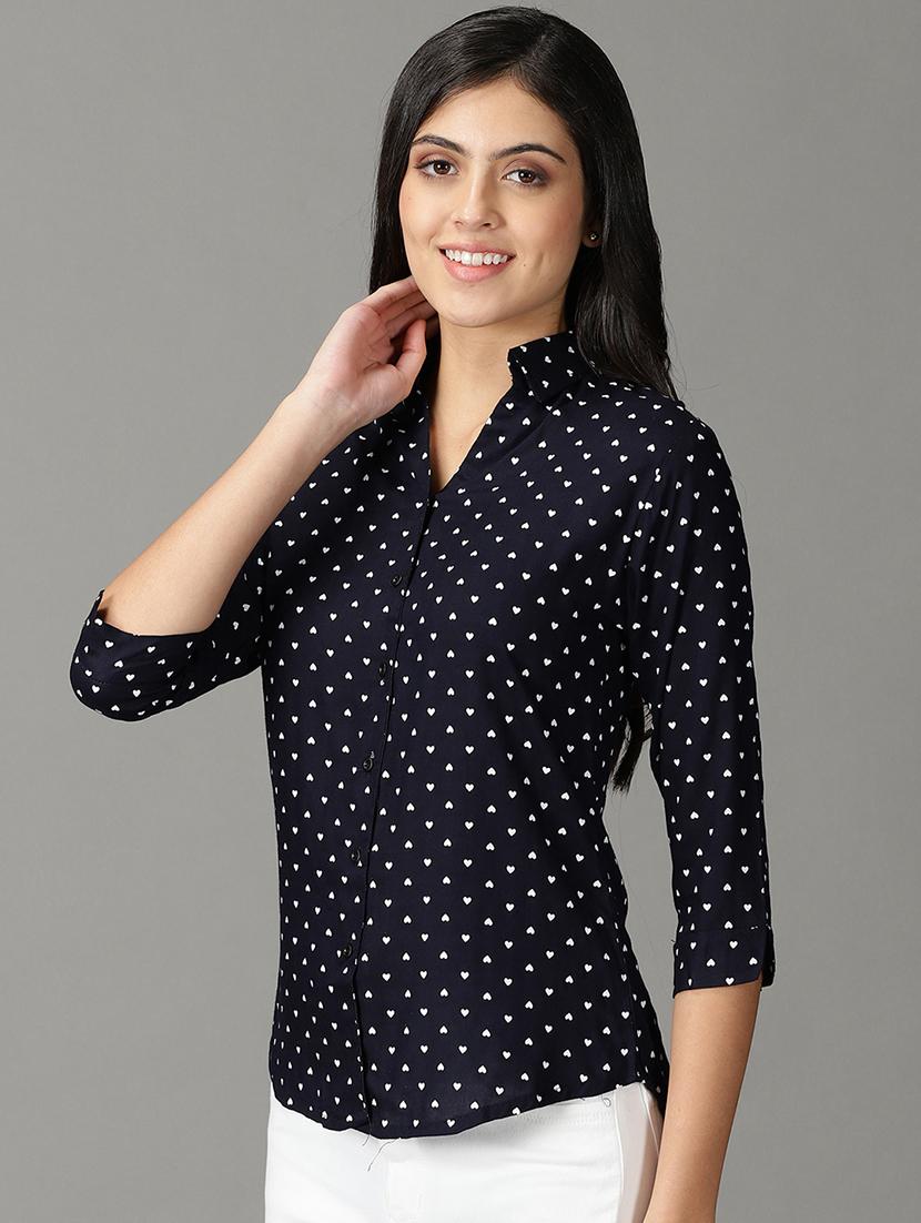 curved hem printed shirt - 19159912 -  Standard Image - 1