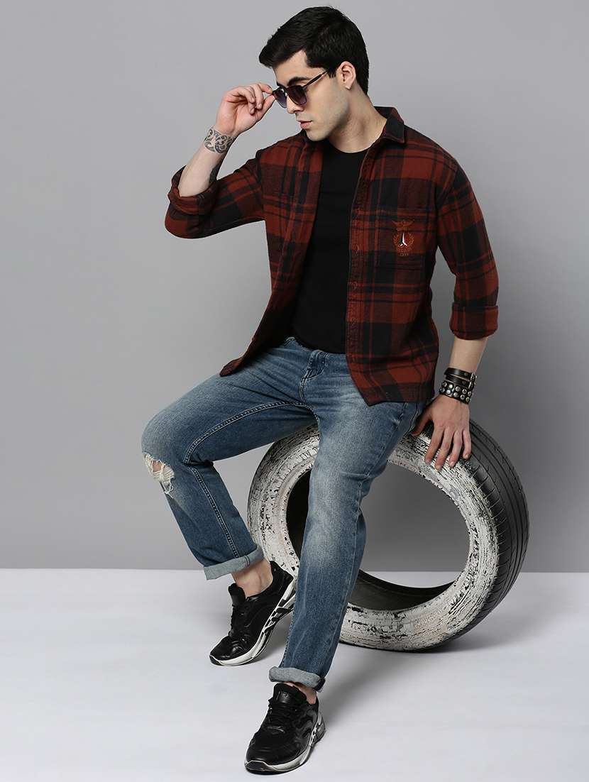 mens checks casual shirt - 19159933 -  Standard Image - 4