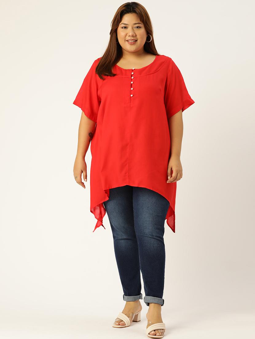 women's asymmetric round neck top - 19160417 -  Zoom Image - 0
