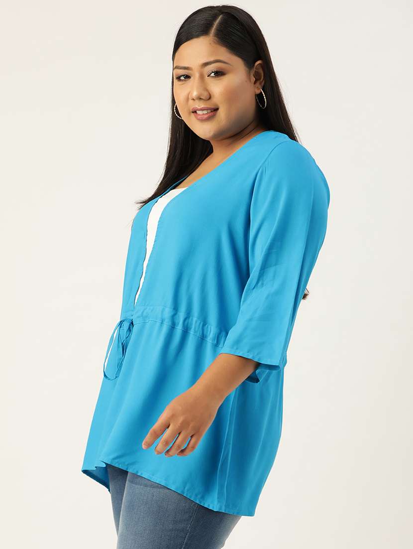 women's v neck plus top - 19160527 -  Standard Image - 1