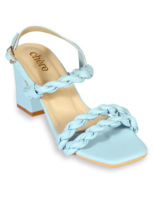 pastel yellow strap chunky block heels - 19160561 - Standard Image - 0