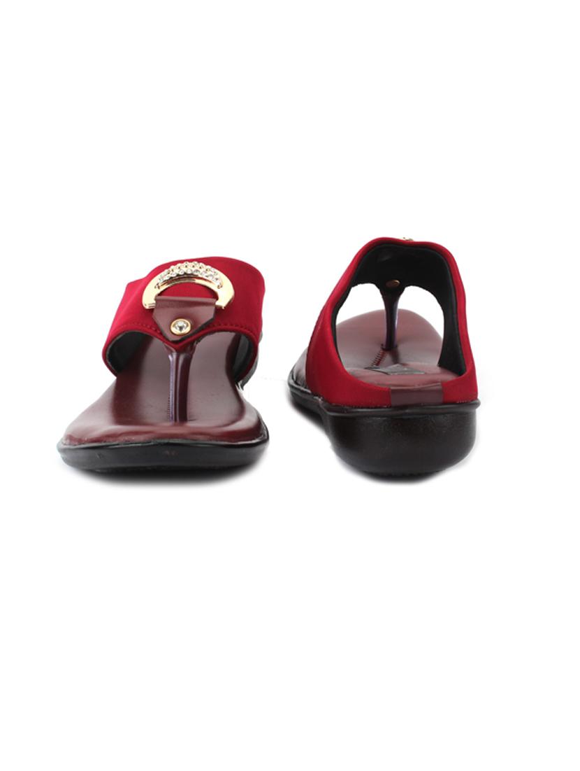 red leatherette slip on sandals - 19160697 - Standard Image - 4