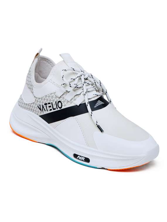white lace up sport shoe