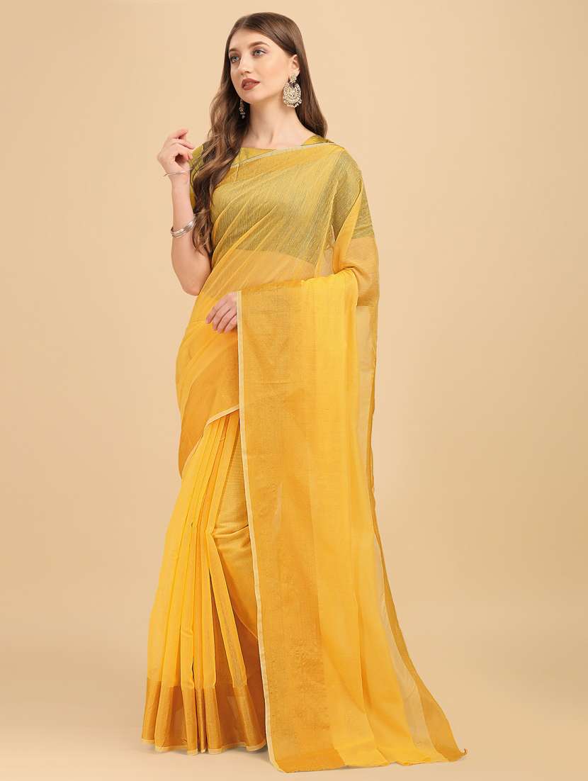 yellow silk banarasi saree - 19161200 - Standard Image - 1
