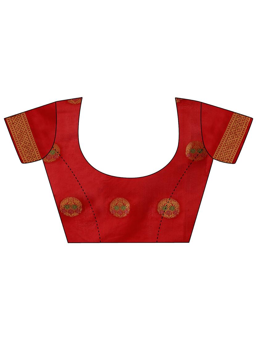 gold silk banarasi saree with blouse - 19161234 - Standard Image - 4