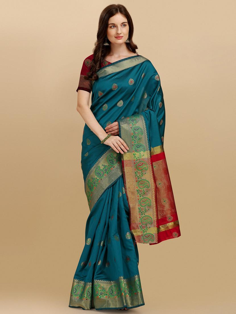 self design banarasi saree with blouse - 19161250 - Standard Image - 1