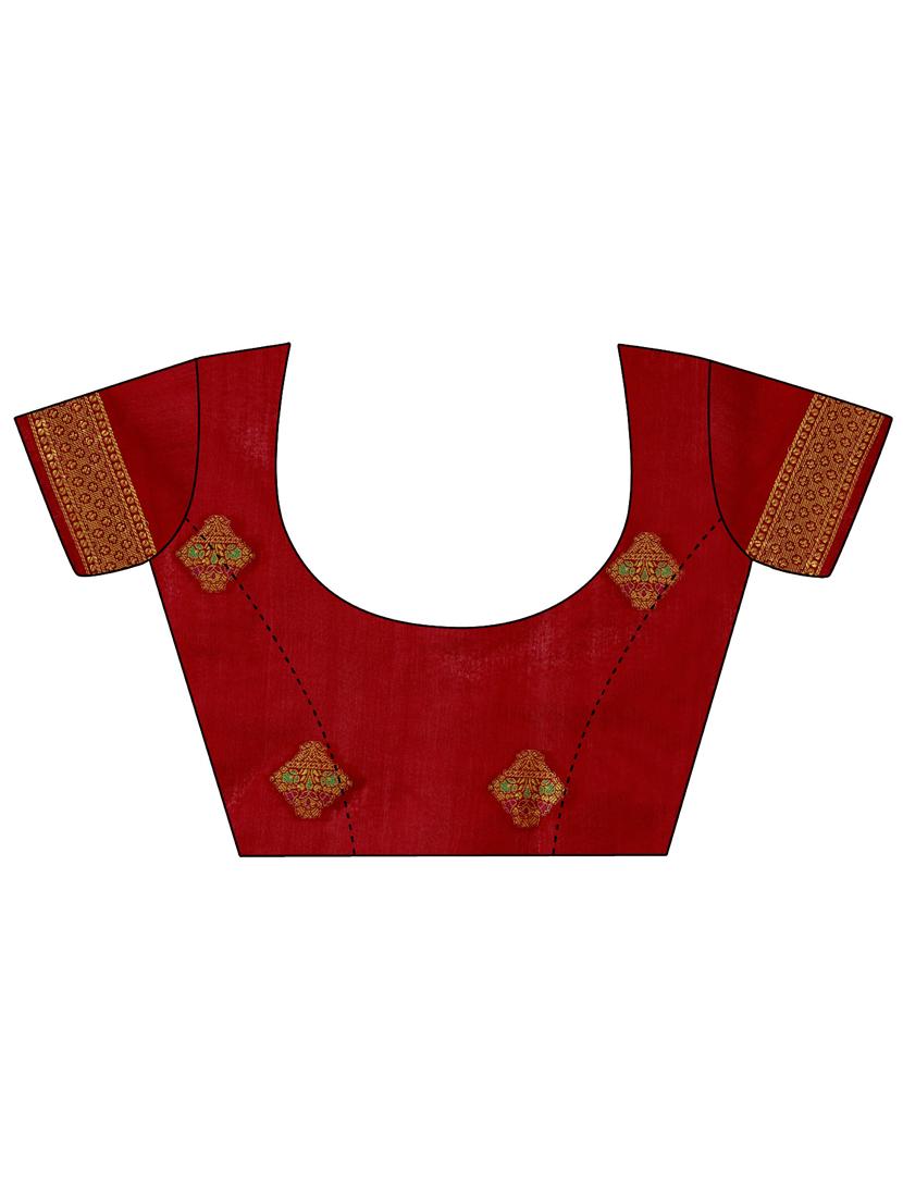 self design banarasi saree with blouse - 19161256 - Standard Image - 4