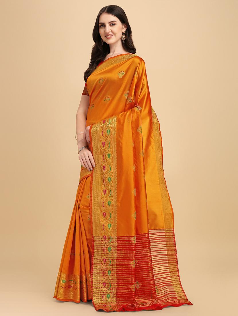 self design banarasi saree with blouse - 19161257 -  Standard Image - 1