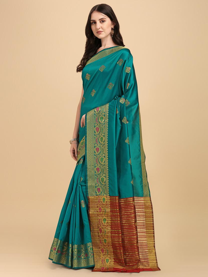 self design banarasi saree with blouse - 19161262 -  Standard Image - 1