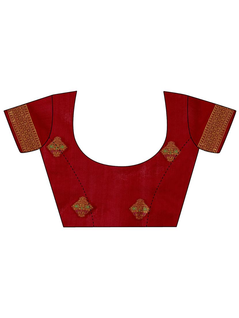 self design banarasi saree with blouse - 19161262 - Standard Image - 4