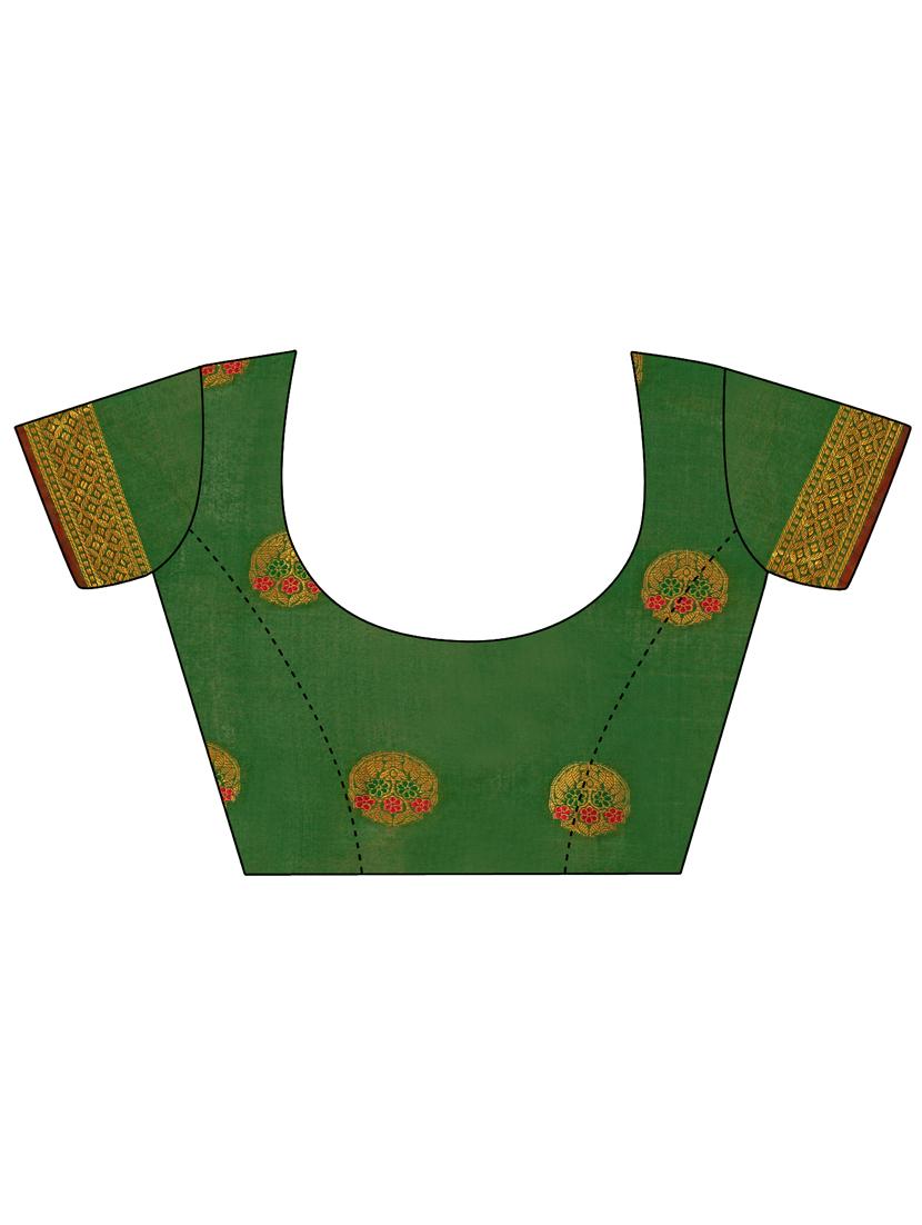 self designed jacquard saree with blouse - 19161327 - Standard Image - 4