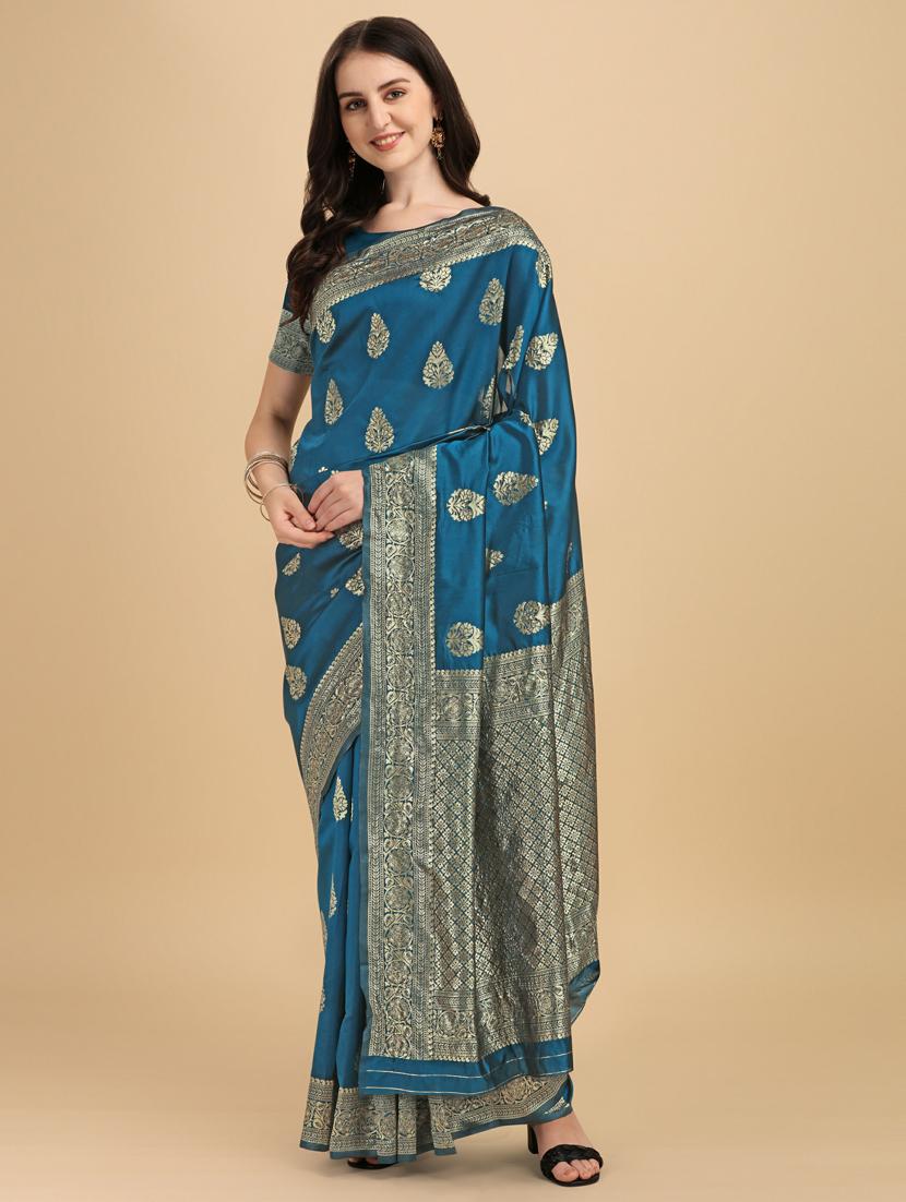 self designed jacquard saree with blouse - 19161331 - Standard Image - 1