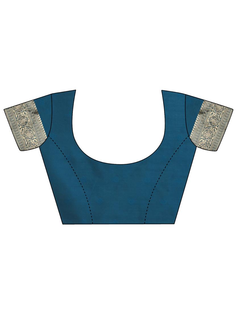 self designed jacquard saree with blouse - 19161331 - Standard Image - 4