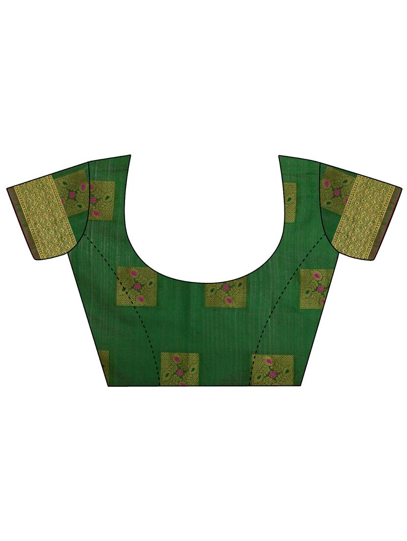 self designed jacquard saree with blouse - 19161332 - Standard Image - 4