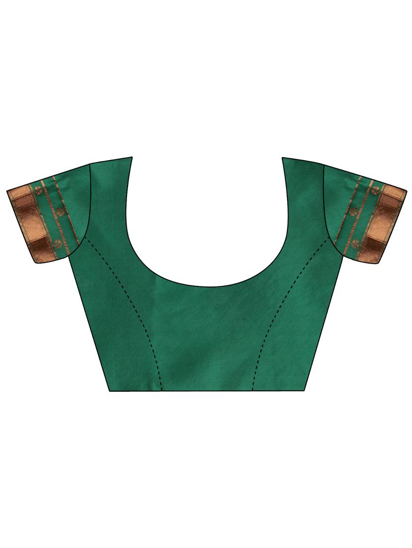 green silk banarasi saree with blouse - 19161340 - Standard Image - 4