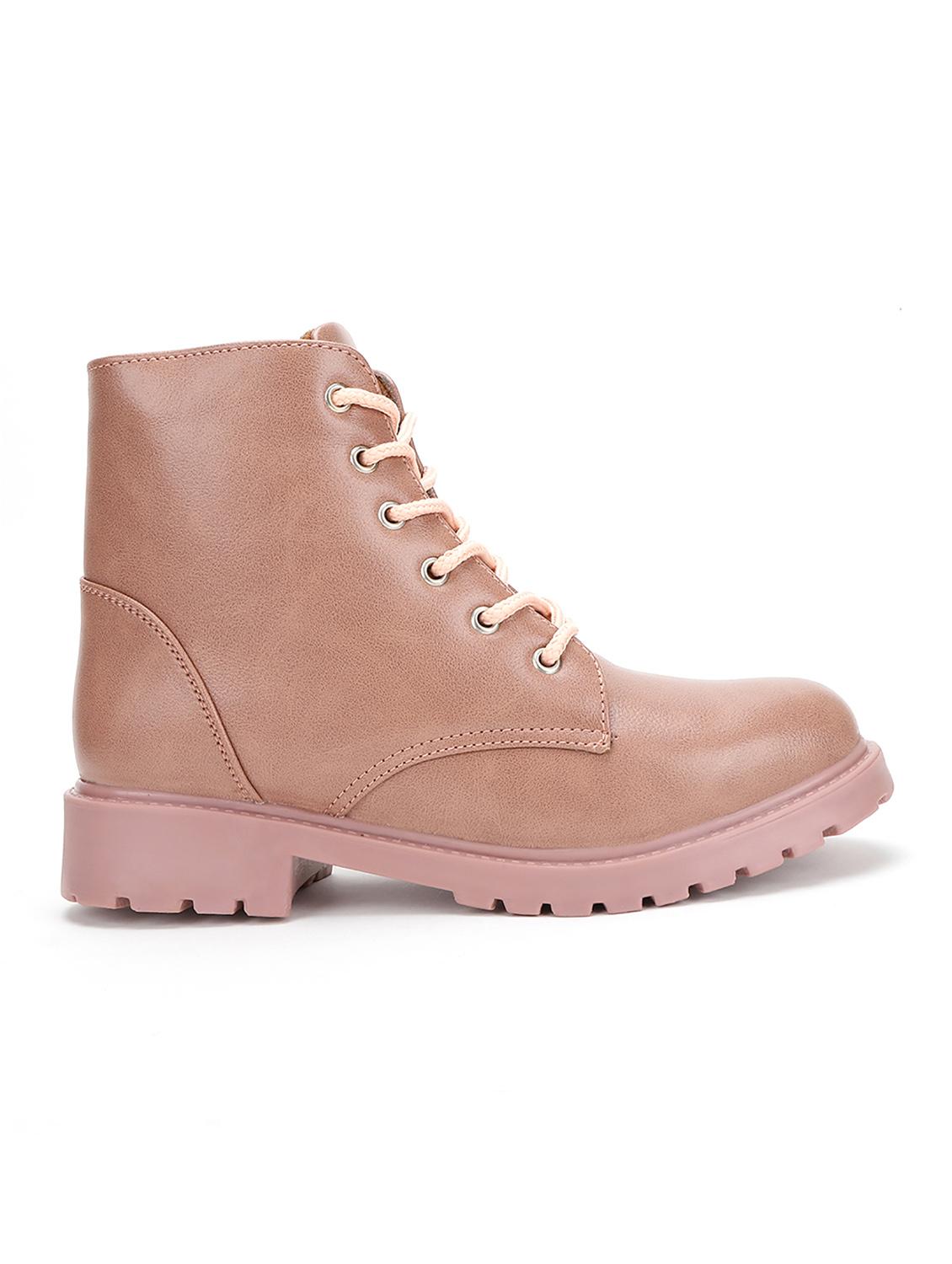 nude suede laceup boots - 19163000 - Standard Image - 1
